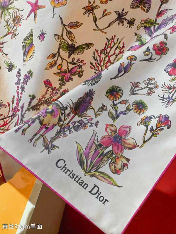 Dior silk scarf 90X90cm E42 (6)