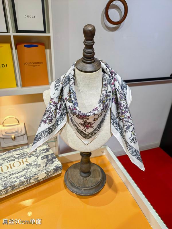 Dior silk scarf 90X90cm E44 (1)