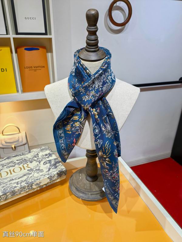 Dior silk scarf 90X90cm E44 (10)