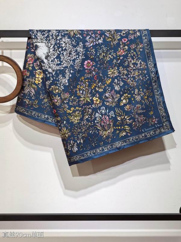 Dior silk scarf 90X90cm E44 (12)