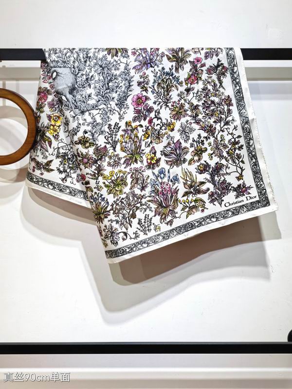 Dior silk scarf 90X90cm E44 (2)