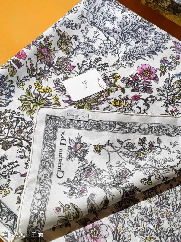 Dior silk scarf 90X90cm E44 (3)