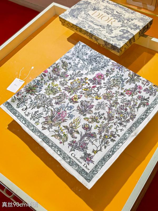 Dior silk scarf 90X90cm E44 (4)