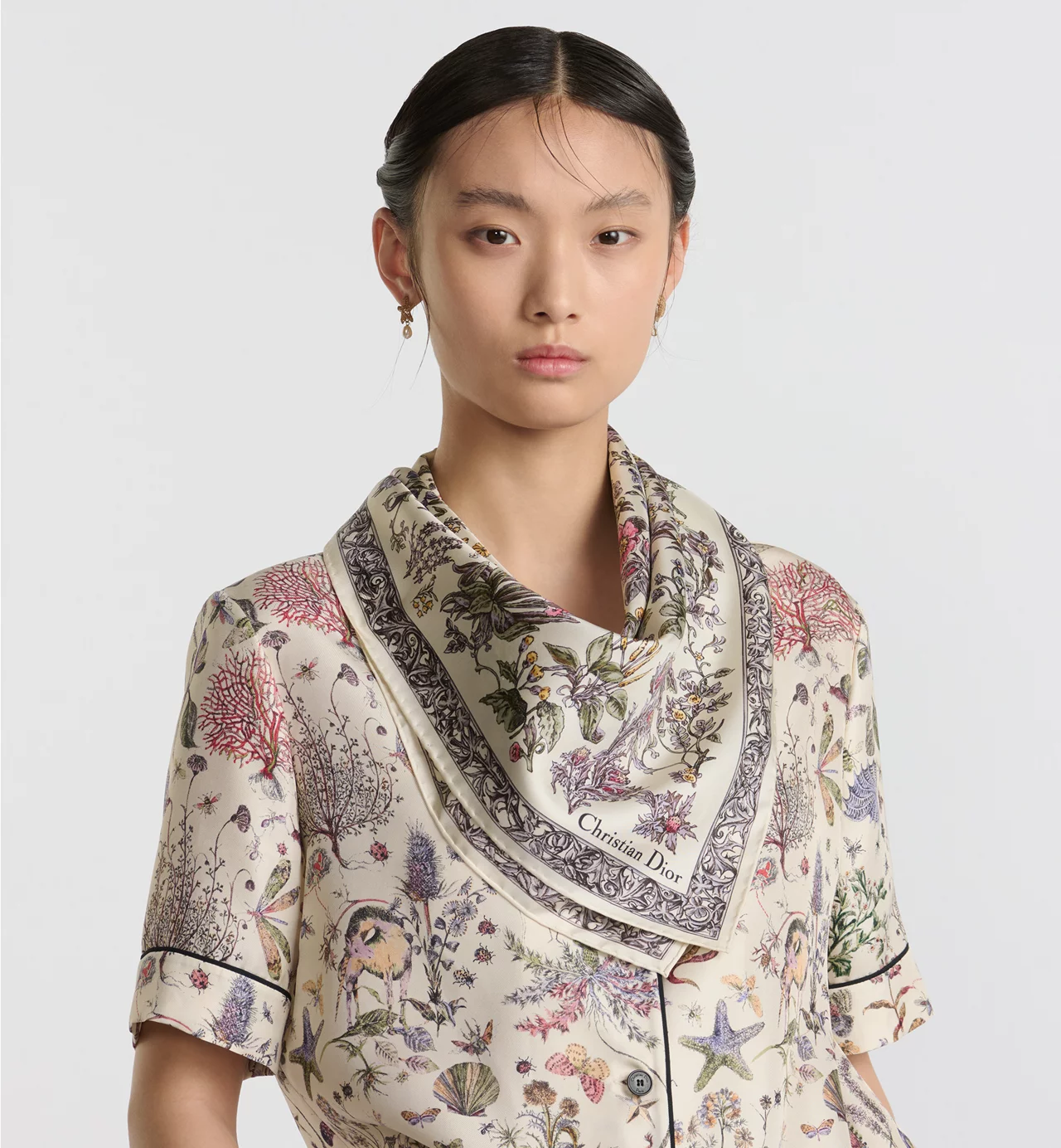 Dior silk scarf 90X90cm E44 (7)