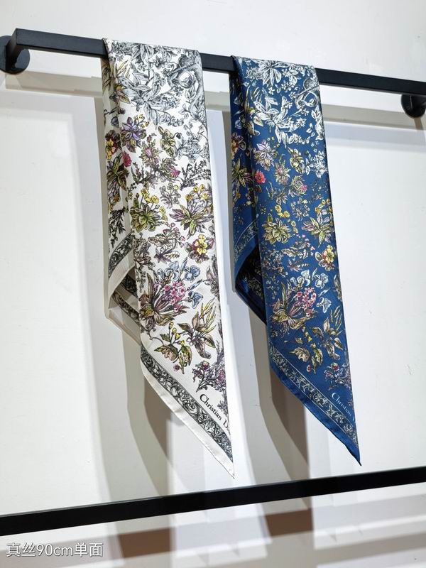 Dior silk scarf 90X90cm E44 (9)