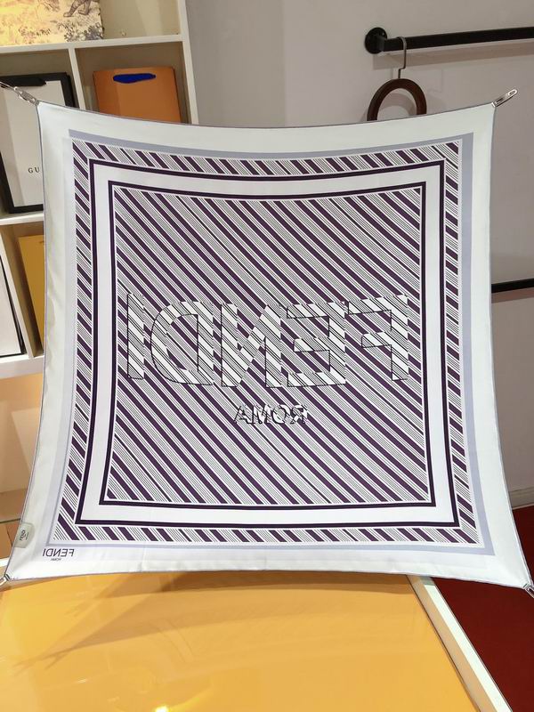 Fendi silk scarf 90X90cm E40 (7)