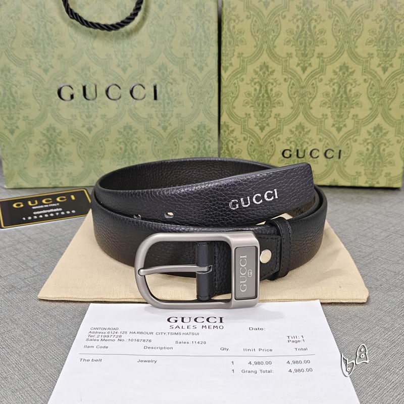 Gucci belt 38mmX90-125cm lb (34)