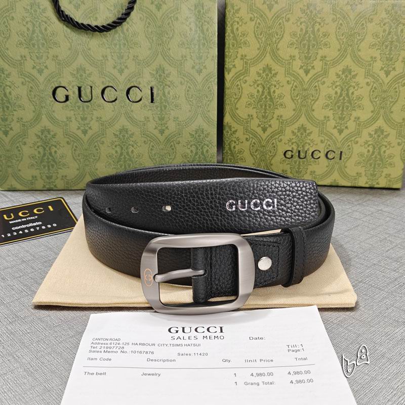 Gucci belt 38mmX90-125cm lb (49)