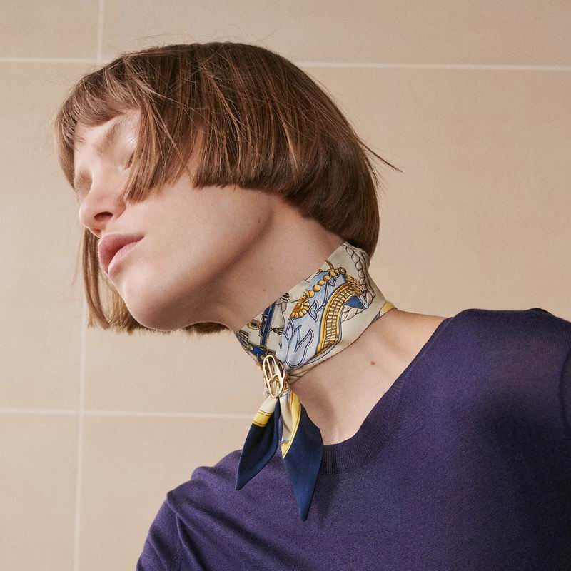 Hermes silk ribbon 5X86cm E13 (16)