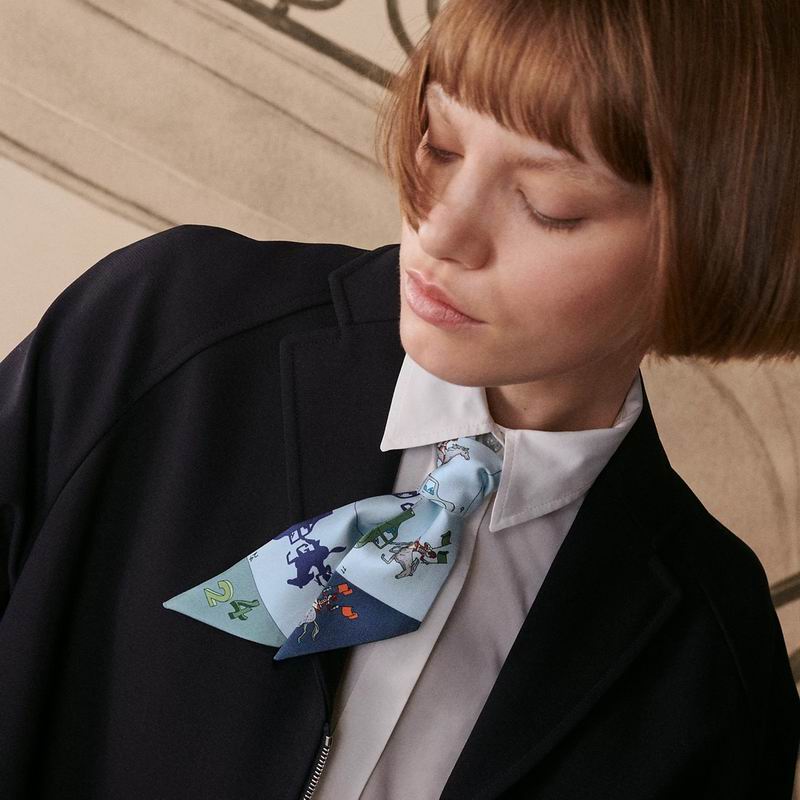 Hermes silk ribbon 5X86cm E14 (34)