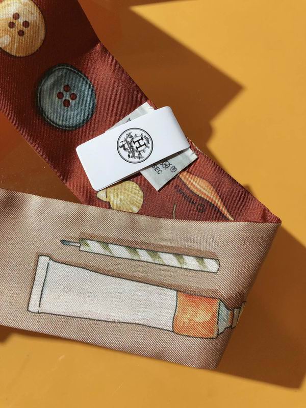 Hermes silk ribbon 5X86cm E18 (5)