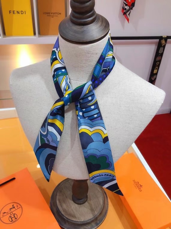 Hermes silk ribbon 5X86cm E22 (29)