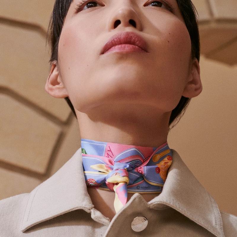 Hermes silk ribbon 5X86cm E24 (7)