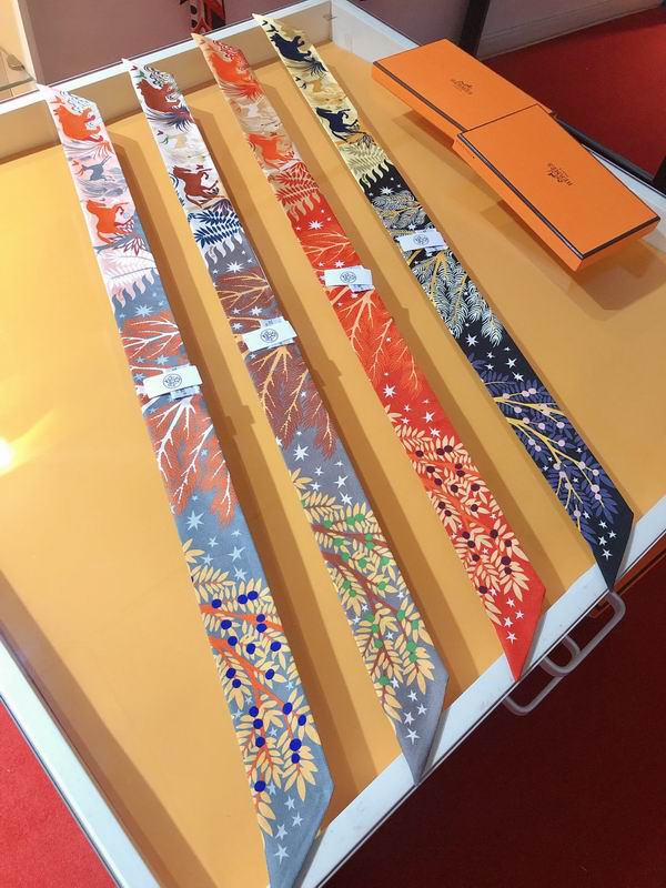 Hermes silk ribbon 5X86cm E28 (1)