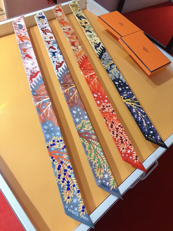 Hermes silk ribbon 5X86cm E28 (25)