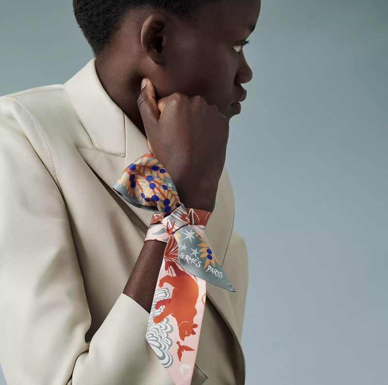 Hermes silk ribbon 5X86cm E28 (7)