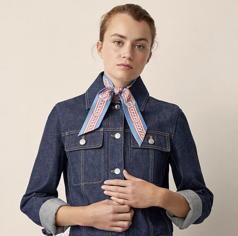 Hermes silk ribbon 5X86cm E33 (7)