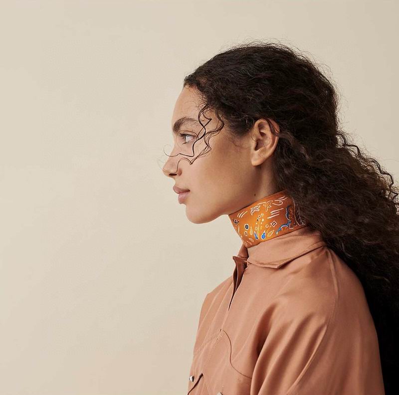 Hermes silk ribbon 5X86cm E35 (16)