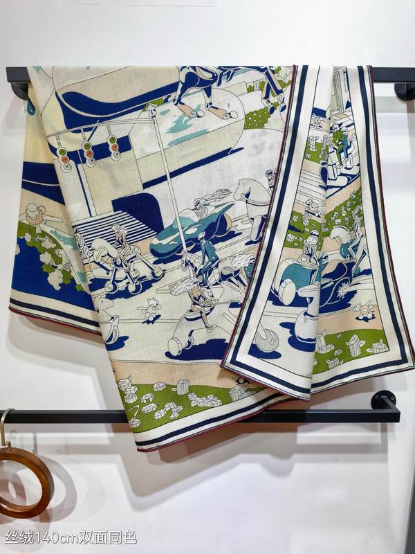 Hermes silk scarf 140X140cm E46 (11)