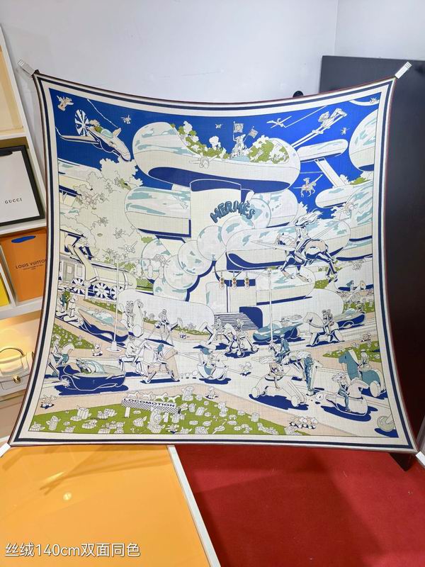 Hermes silk scarf 140X140cm E46 (15)