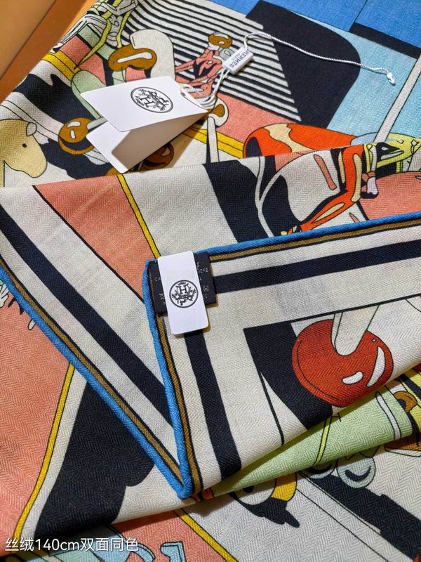 Hermes silk scarf 140X140cm E46 (3)