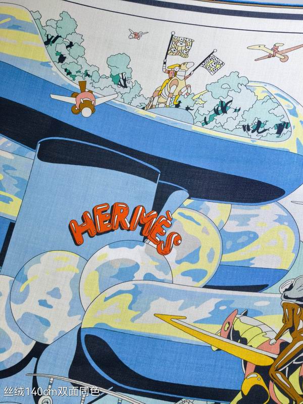 Hermes silk scarf 140X140cm E46 (5)