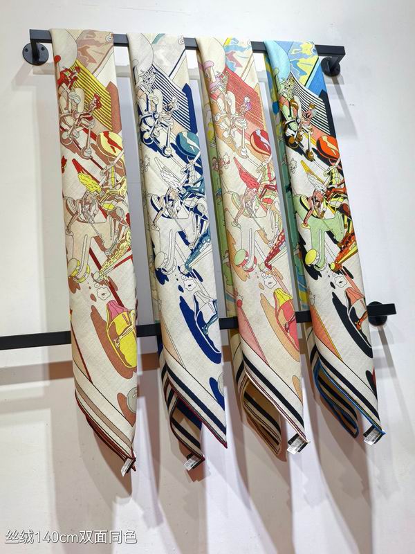 Hermes silk scarf 140X140cm E46 (9)