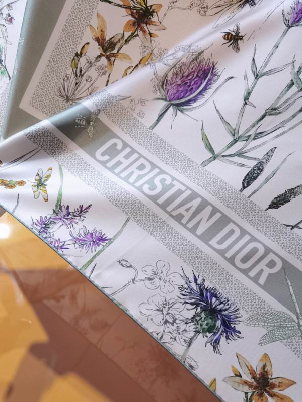 Dior silk scarf 90X90cm E09 (12)