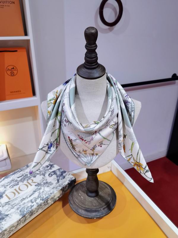 Dior silk scarf 90X90cm E09 (16)