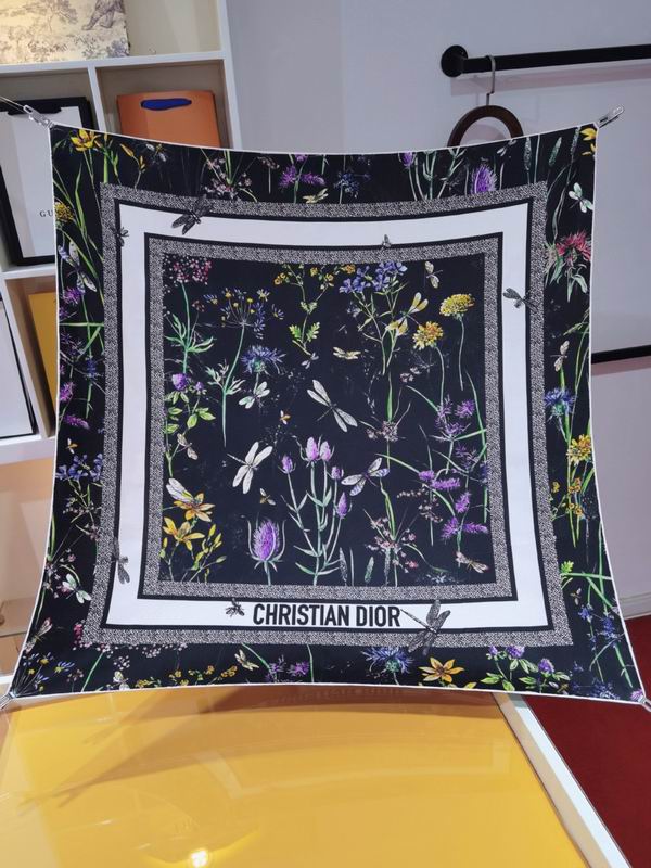 Dior silk scarf 90X90cm E09 (3)