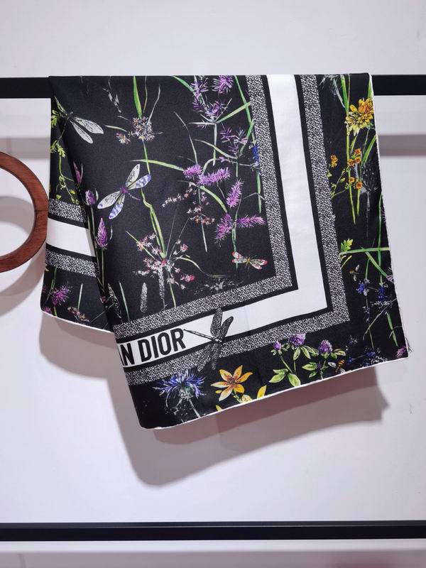 Dior silk scarf 90X90cm E09 (5)