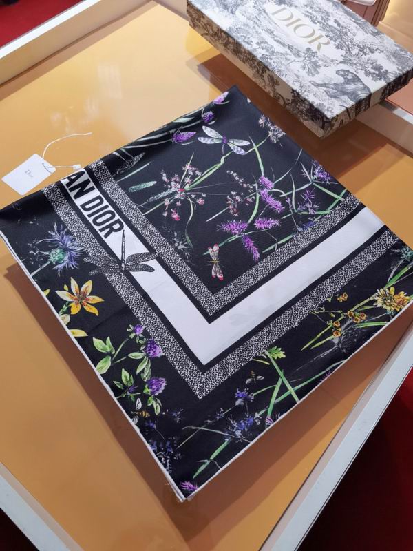 Dior silk scarf 90X90cm E09 (6)