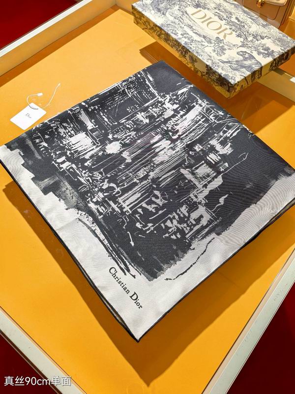 Dior silk scarf 90X90cm E10 (13)