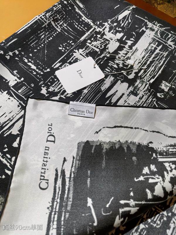 Dior silk scarf 90X90cm E10 (14)