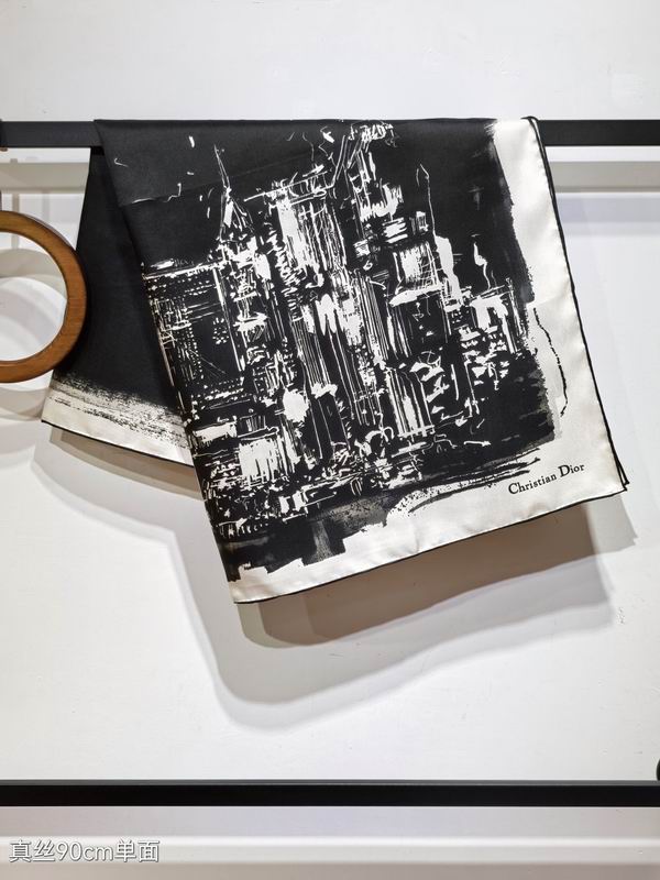 Dior silk scarf 90X90cm E10 (16)