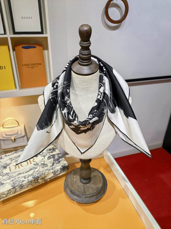 Dior silk scarf 90X90cm E10 (17)