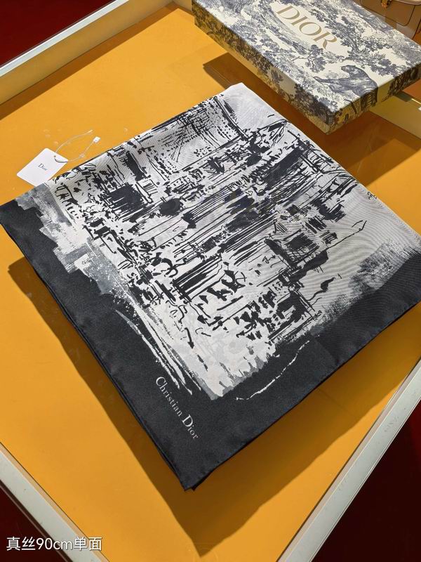 Dior silk scarf 90X90cm E10 (4)