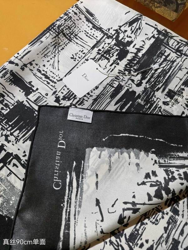Dior silk scarf 90X90cm E10 (5)