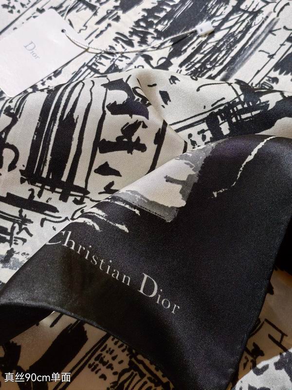 Dior silk scarf 90X90cm E10 (7)