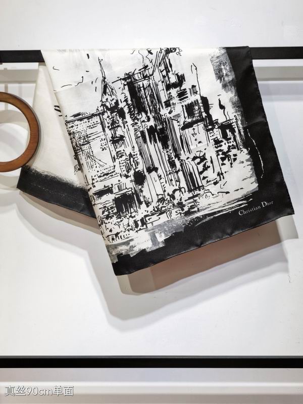 Dior silk scarf 90X90cm E10 (8)