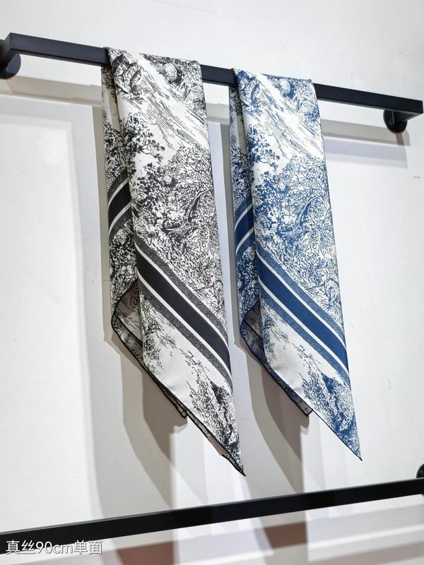 Dior silk scarf 90X90cm E12 (1)