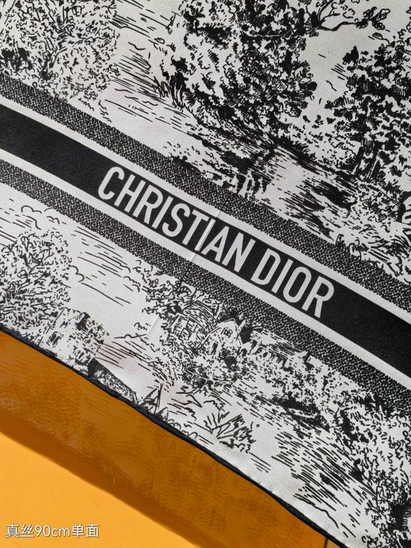 Dior silk scarf 90X90cm E12 (14)