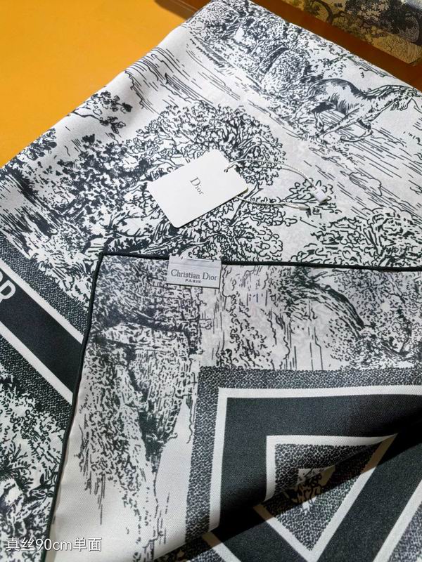 Dior silk scarf 90X90cm E12 (16)