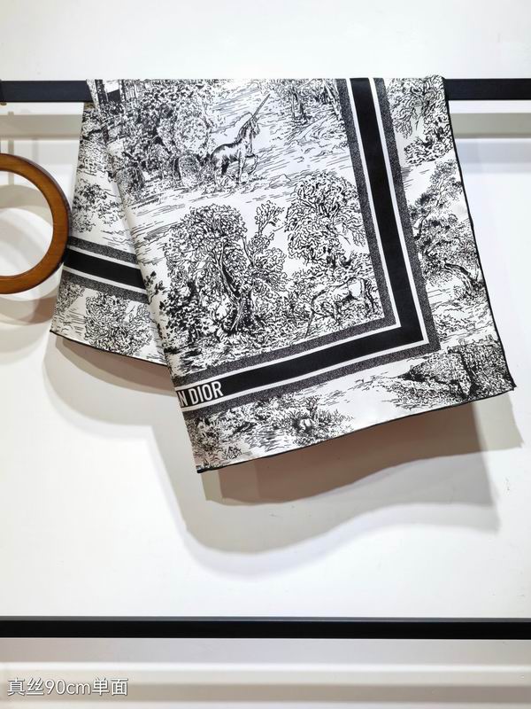 Dior silk scarf 90X90cm E12 (17)