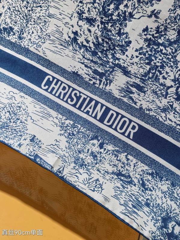 Dior silk scarf 90X90cm E12 (3)