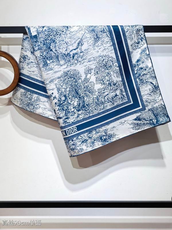 Dior silk scarf 90X90cm E12 (7)