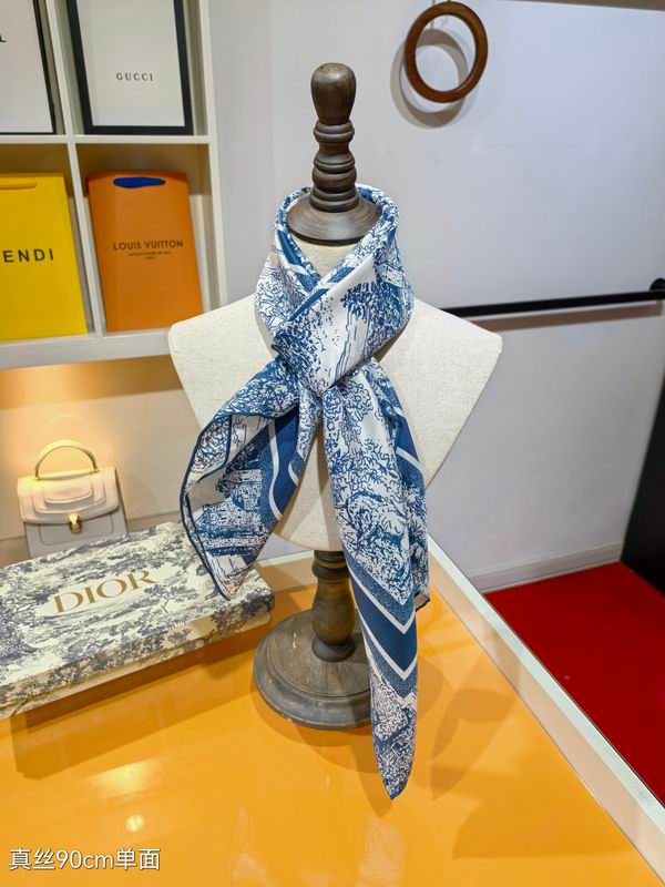 Dior silk scarf 90X90cm E12 (9)
