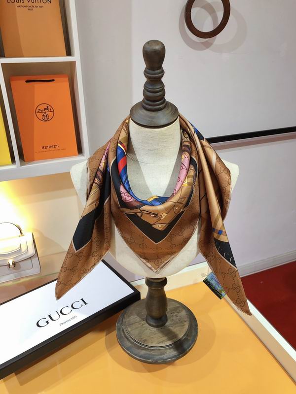 Gucci silk scarf 90X90cm E03 (2)
