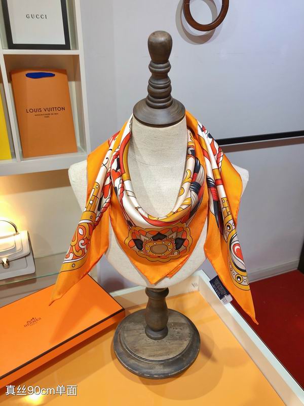 Hermes silk scarf 90X90cm E01 (10)
