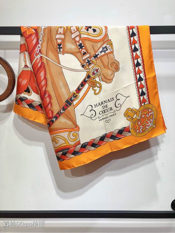 Hermes silk scarf 90X90cm E01 (11)